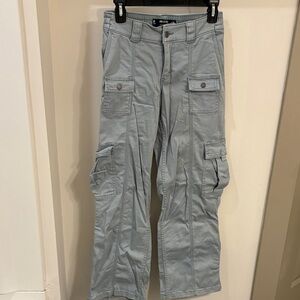Hollister Light Gray Wide Leg Cargo Pants